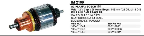 REMARK KOLLEKTÖR 12V 18 DİŞ VW POLO 1.3 / 1 4 D / LOMBARDİNİ / PIAGI SEAT CORDOBA BOSCH TİP ürün görseli 1