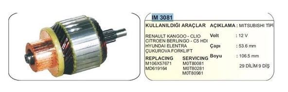DODO KOLLEKTÖR 12V 9 DİŞ RENAULT CLIO-KANGO-CITR-BERLINGO-C5 HDI -HYUNDAI ELANTRA DİZEL MITSUBISHI TİP ürün görseli 1