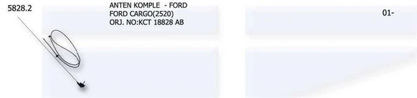 ÜNÜVAR ANTEN KOMPLE FORD KARGO(2520) KCT 18828 AB ürün görseli 1