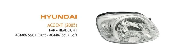 AYFAR FAR BEYAZ SİNYALLİ SAĞ HYUNDAI ACCENT 2003-2005 ürün görseli 1