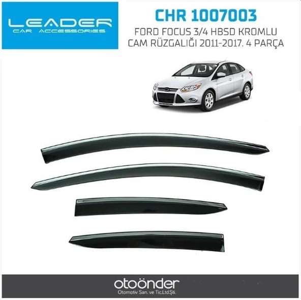 SUNPLEKS KROMLU CAM RÜZGARLIĞI FORD FOCUS 3/4 HBSD 2011-2017 (4 PARÇA) ürün görseli 1