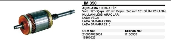 REMARK KOLLEKTÖR 12V 12 DİŞ LADA VEGA / SAMARA 2108-2110 ISKRA TİP ürün görseli 1