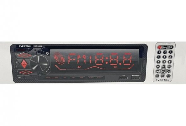 Everton RT-3026 ÇİFT USBli USB-SD-FM-AUX- Bluetooth Oto Teyp 4x60 Watt ürün görseli 1