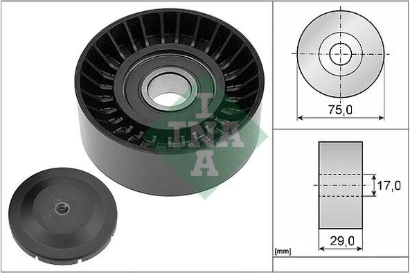 INA ALTERNATÖR GERGİ RULMANI CRAFTER 2.5 TDI 06 BJK-BJM KANALSIZ 75mm ürün görseli 1