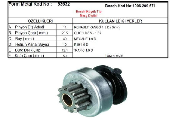 REMARK MARŞ DİŞLİSİ CLIO II/KANGO/MEGANE 1,9D ürün görseli 1