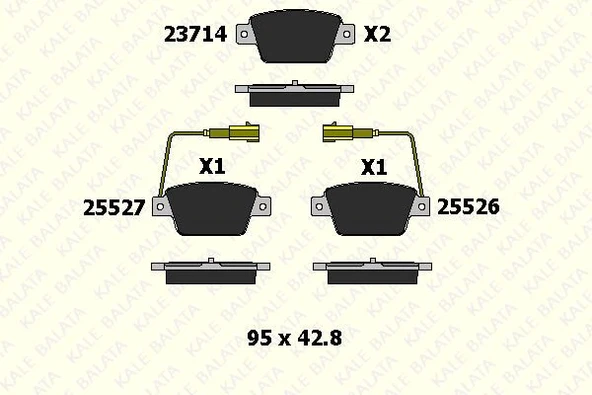 KALE BALATA FREN BALATASI  ARKA FIAT BRAVO II, MULTIPLA, STİLO, STİLO MULTİ WAGON 99 - ürün görseli 1
