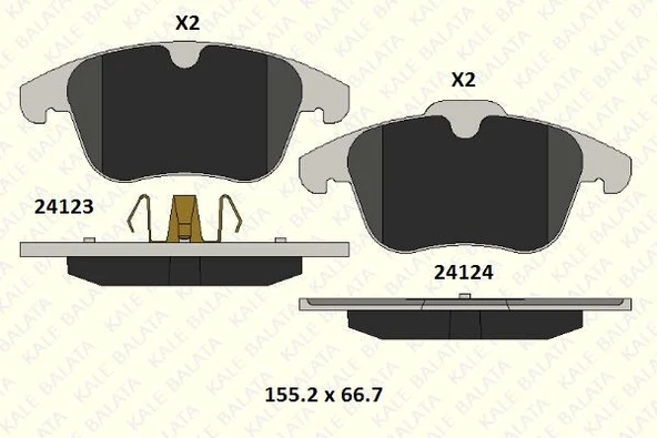 KALE BALATA FREN BALATASI ÖN FORD MONDEO IV TURNİER S-MAX S60 II VOLVO S80 II V60 V70 III XC70 II 06-15 ürün görseli 1