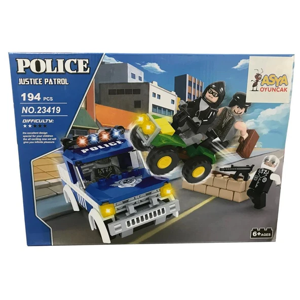 Asya Oyuncak Ant Bricks 194 Parça Polis Seti 0131-23419 ürün görseli 1