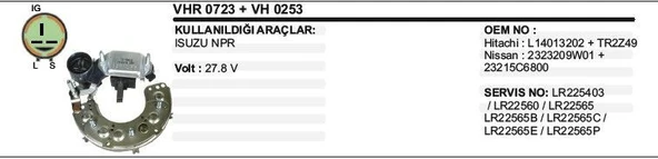 VERTEX KONJEKTÖR +DİOT TABLASI 24V ISUZU NPR 59 ürün görseli 1