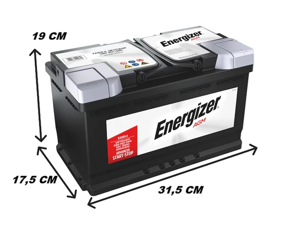 Energizer Max Premium Agm Ea80L4 12V 80Ah Akü - Resim 2