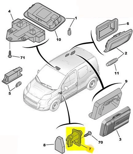 Fiat Doblo Kapı İşık Otomatiği (2000-2009) 6366F6 1.4, 1.2, 1.9, 1.3 JTD, 1.9 JTD ürün görseli 1
