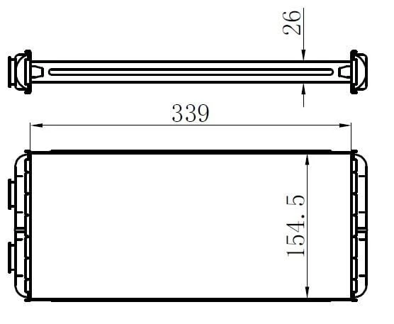 ORİS KALORİFER RADYATÖRÜ  BRAZING MERCEDES BENZ AXOR 02 339×157X26 (339X157X26) ALUMİNYUM ürün görseli 1