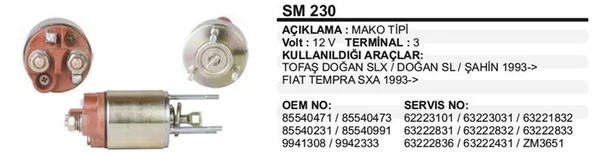 REMARK MARŞ OTOMATİĞİ 12V FIAT DKŞ DOĞAN SLX/TEMPRA MAKO TİPİ ürün görseli 1
