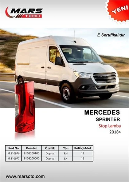MARS STOP LAMBA (2018>)DUYSUZ SAĞ M.SPRİNTER ürün görseli 1