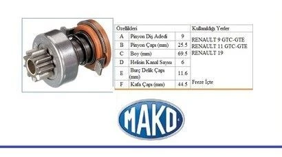 MAKO MARŞ DİŞLİSİ ANADOL 1600 - FORD TAUNUS ürün görseli 1