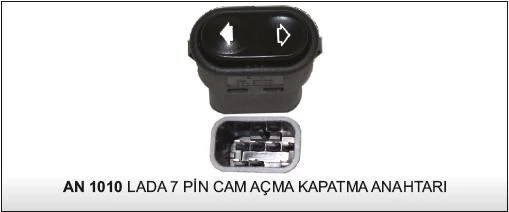 VERTEX CAM KALDIRMA ANAHTARI FORD TRANSIT T15 (7 FİŞ SİYAH TABAN) LADA ürün görseli 1