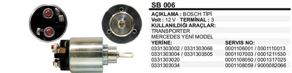 REMARK MARŞ OTOMATİĞİ 12V VW TRANSPORTER YM.MERCEDES C180 303020 BOSCH TİP ürün görseli 1