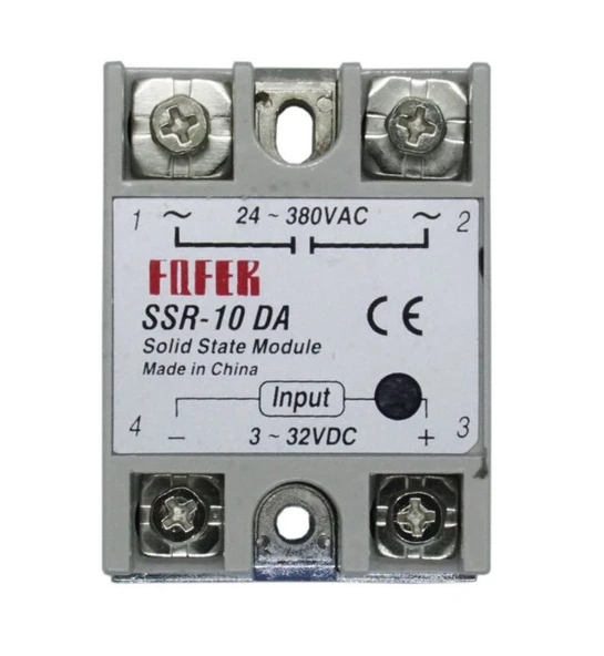 SSR-10 DA Solid State Röle (10 Amper) – 3-32V DC Giriş / 24-380V AC Çıkış – Tek Fazlı Elektronik Röle ürün görseli 1