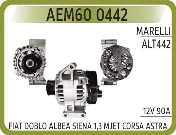 AEM ALTERNATOR  FIAT DOBLO ALBEA SIENA 1,3 MJET / OPEL CORSA ürün görseli 1
