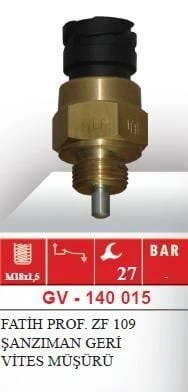 ŞANZIMAN GERİ VİTES MÜŞÜRÜ 2005-> FATİH PROF. ZF 109 ürün görseli 1