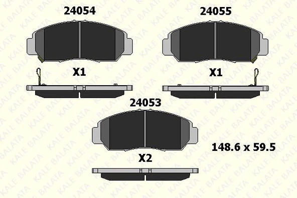 Kale Balata Ön Fren Balatası Honda Civic 2001-2005 Honda Accord 2006 ürün görseli 1