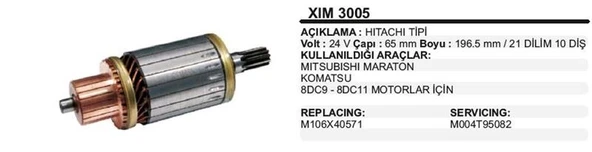 REMARK KOLLEKTÖR 24V 10 DİŞ HITACHI KOMATSU MARATON 8DC9-8DC11 HITACHI TİP ürün görseli 1