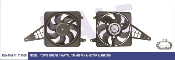 KALE FAN MOTORU DAVLUMBAZLI TOFAŞ DOĞAN / KARTAL / ŞAHİN SOKETLİ (160W 300MM) ürün görseli 1