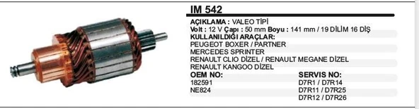 DODO KOLLEKTÖR 12V 16DİŞ PEUGEOT PARTNER/BOXER- SPRINTER-RENAULT CLIO D MEGANE KANGOO H100 VALEO TİP ürün görseli 1