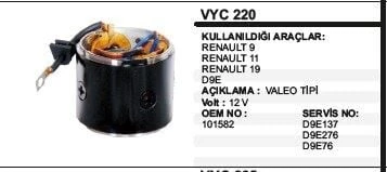 GÖVDELİ YASTIK 12V D9E RENAULT R9/R11/R19 VALEO TİP ürün görseli 1
