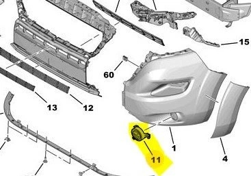 Peugeot Boxer Ön Sol Tampon Sis Kapağı / Bakaliti (2013-2023) 1612475180 2.2, 2.2 HDI, 2.0 HDI ürün görseli 1