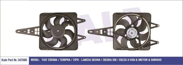 KALE FAN MOTORU DAVLUMBAZLI FIAT TEMPRA/TIPO - LANCIA DEDRA/DEDRA SW/DELTA II ürün görseli 1