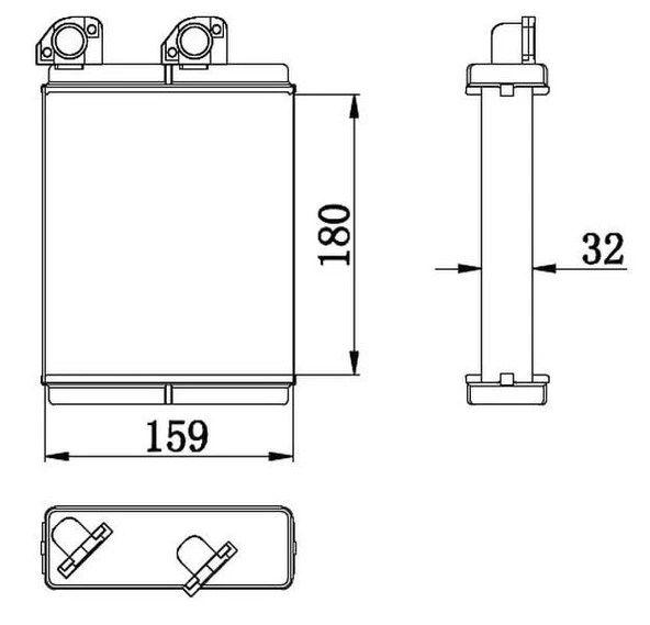 KALORIFER RADYATORU BRAZING MITSUBISHI L200 06-> 180×160X32 AT/MT SANZUMAN ürün görseli 1
