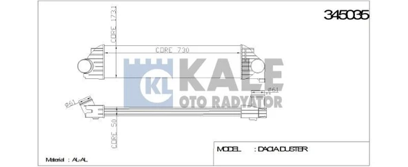 KALE TURBO RADYATÖRÜ (INTERCOOLER) RENAULT MASTER III  OPEL MOVANO B ürün görseli 1
