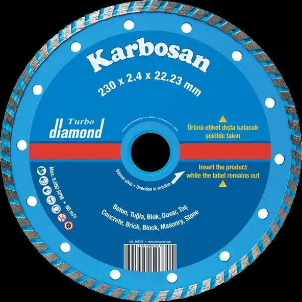 KARBOSAN 230x2.4x22.23 TURBO ELMAS KESİCİ FLANŞLI - 950350 ürün görseli 1
