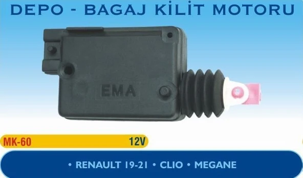 EMA KİLİT MOTORU RENAULT 19-21-CLIO-MEGANE-KANGO DEPO-BAGAJ-KAPAĞI KİLİT MOTORU ürün görseli 1