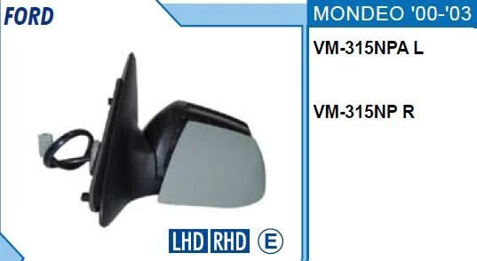 VİEWMAX DİKİZ AYNASI SAĞ FORD MONDEO 2000 ELEKTRİKLİ ISITMALI ASTARLI ürün görseli 1