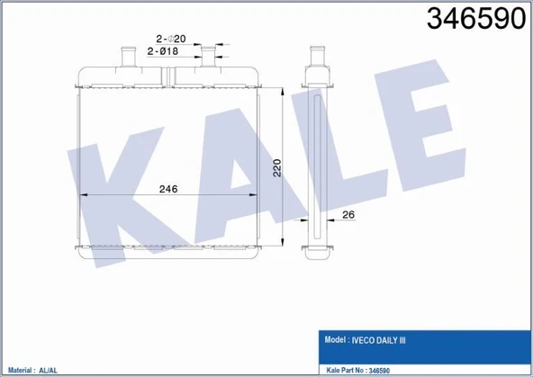 KALE KALORİFER RADYATÖRÜ BRAZING IVECO DAILY III ürün görseli 1