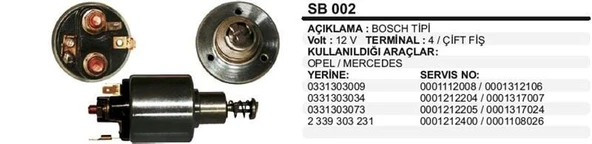 REMARK MARŞ OTOMATİĞİ 12V OPEL-MERCEDES ÇİFT FİŞ 302029 BOSCH TİP ürün görseli 1