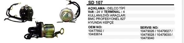 REMARK MARŞ OTOMATİĞİ 24V YARDIMCI OTOMATİK 39MT PROF827 DELCO TİPİ ürün görseli 1