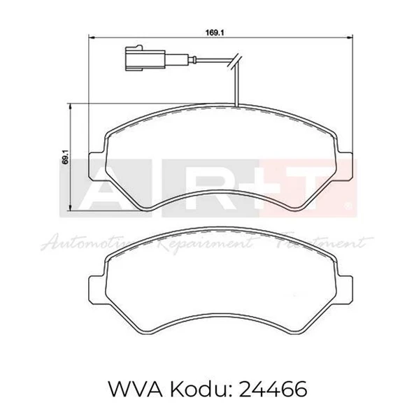 ART ÖN - İKAZ KABLOLU BALATA FIAT DUCATO (250) (11-) PEUGEOT BOXER (11-) CİTROEN JUMPER (11-) ürün görseli 1