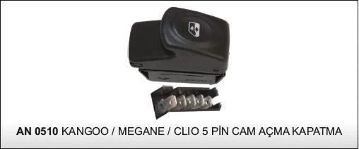 DODO ANAHTAR CAM AÇMA KANGOO/MEGANE/CLIO 5P SİYAH 25251-AN707- AN0510 ürün görseli 1