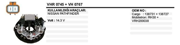 VERTEX KONJEKTÖR +DİOT TABLASI 12V NISSAN PATHFINDER ürün görseli 1