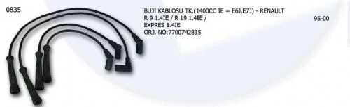 ÜNÜVAR BUJİ KABLOSU RENAULT R9 1 4İE /19 1 4İE 770742835 ürün görseli 1