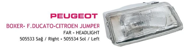 FAR PEUGEOT BOXER FIAT DUCATO CITROEN JUMPER SAĞ 1994-2001 ürün görseli 1