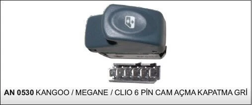 DODO ANAHTAR CAM AÇMA KANGOO/MEGANE/CLIO 6P GRİ 25253- AN706 - AN0530 ürün görseli 1