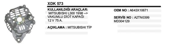 REMARK DİOT KAPAĞI (ALTERNATÖR) 12V 75A. MITSUBISHI L300 1998 VAKUMLU ürün görseli 1