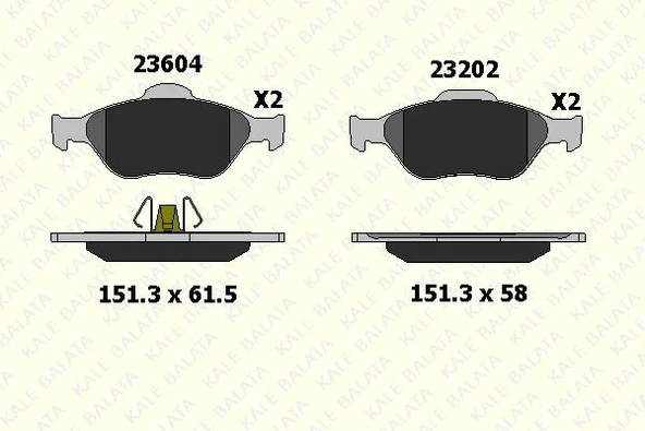 KALE BALATA FREN BALATA ÖN FORD FIESTA 95-08 ABS.Lİ-FUSION-FORD KA-MAZDA 121 ürün görseli 1