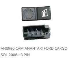 VERTEX CAM KALDIRMA ANAHTARI SOL 8 PİN FORD CARGO 2008-2024 ürün görseli 1