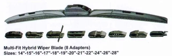 RBW Silecek Süpürgesi 430MM Hybrid 8 Aparatlı ürün görseli 1