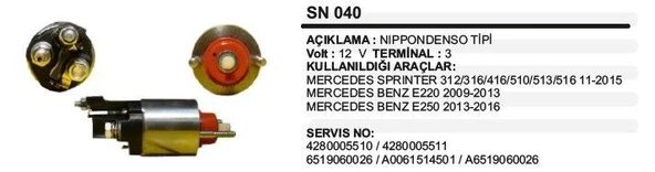REMARK MARŞ OTOMATİĞİ 12V  SPRINTER 316/416/516/E250 CDI 11->NIPPONDENSO TİP ürün görseli 1